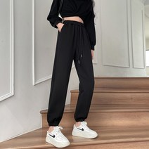 캐쥬얼 운동 작은 키 트레이닝바지 여성 봄가을 2022 와이드 루즈핏 슬림핏 배기 조거 그레이 츄리닝바지 4678756512