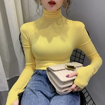 케익 메종드 여성티셔츠 여자티셔츠 목티 터틀넥 목폴라 워머 손 고리 레이어드 이너 티셔츠 S319