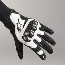 Alpinestars 블랙/화이트 Sz L 알파인스타 SMX-1 에어 V2 통기성 가죽 오토바이 장갑153888, X-Large, Black/White