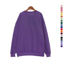 티데일리 남녀공용 포근한 오버핏 기모 맨투맨 빅사이즈 무지 특양면 티셔츠