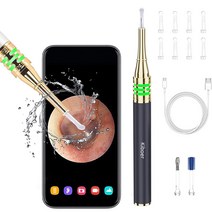 Kiboer 내시경 귀이개 led 귀이개 500W 고화질 안드로이드 애플 통용 USB 충전, 블랙, 1개