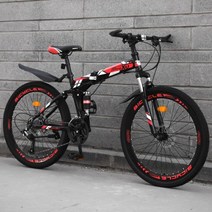 미니벨로 경량 mtb 가벼운 접이식자전거 125490, 스포크 레드_24인치 | 27단