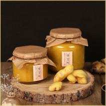 푸릇푸릇 유기농설탕을 넣은 수제 생강청 생강차 수제청 550g 950g, 01 생강청 550g (생강차)