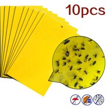 강한 파리 트랩 버그 스티커 데칼 보드 잡기 진딧물 곤충 킬러 해충 제어 Whitefly Thrip Leafminer 접착제 방제, [02] Yellow 10개 세트
