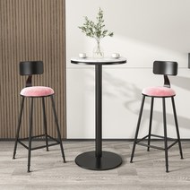높은식탁 바의자 아일랜드 핑크 높은 빠의자 벨벳 고급 북유럽 홈, 블랙그린패드45cm2대째뒤플란넬