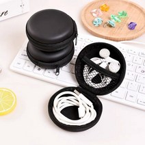 원형 미니파우치 스퀘어 하드 이어폰 USB 보관 케이스, 5개