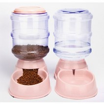 도매창고 3.5L 애견 반자동 물통 리필형 급수기, 물통 - 그린