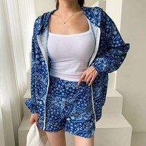 겟잇미 헤로반 페이즐리 후드집업 반바지 set