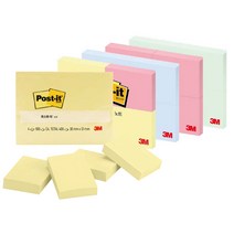 Post-it 포스트잇 일반용 노트 653-4 점착식 메모지 51X38, 1개, 크림블루
