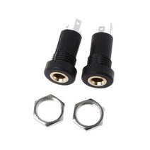 2x 3.5mm 오디오 잭 소켓 3 극 블랙 스테레오 솔더 패널 마운트 골드 너트