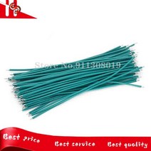 100 개/몫 주석 도금 브레드 보드 PCB 솔더 케이블 24AWG 플라이 점퍼 와이어 커넥터, 04 green_01 24AWG_01 10cm