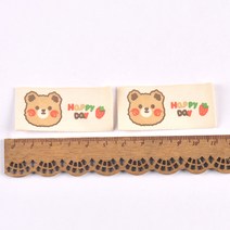 50Pcs Rabbit/Cear Fruits Printed Cloth Labels Sewing 악세사리 Garment DIY Crafts Supplies Kid Hats S, 03 3