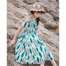 코코나빈 초등학생 주니어 여아 여름 오프숄더 원피스 바캉스룩 비치웨어 휴양지 원피스