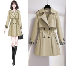 해외직구 여성 간절기 트렌치 코트 자켓 쇼트 트렌치 코트 여자 키 작은 봄옷 2021년 무드의 여신 컬러-93337