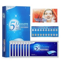 치아미백제 5D 젤 치아 화이트닝 스트립 14pcs Whitener 치과 키트 구강 위생 케어 거짓 표백 시스템, 14pcs 7pairs