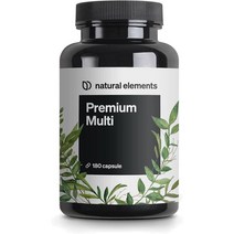 natural elements 프리미엄 멀티 - 고용량 종합 비타민 복합체 -180 캡슐 - A에서 Z- 귀금적 인 원료 - 생물 활성 형태의 귀금 비타민 - 불필요한 첨가제없이, 5개