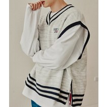 421282 로맨틱크라운 ROMANTIC CROWN 사이드 버튼 와이드 베스트 라이트 그레이 SIDE BUTTON WIDE VEST LIGHT GREY 22RCFWTVEU002LG