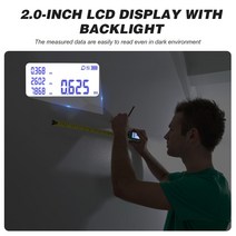 DT20 3-in-1 디지털 적외선 Distancer 측정 테이프 131ft IR 16ft 2.0 인치 LCD 디스플레이, 01 40m (131ft)