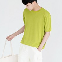 키작은남자 린넨 라운드 반팔 니트