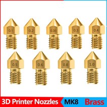 공구키트 해외Anet A8 Makerbot MK8 Creality CR-10 S4 S5 Ender 3 3Pro 5 청소 도구 키트 용 압출기 황동, 14 3.0-0.5mm_02 5Pcs
