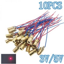 목공 기계 부품 6mm650nm5mw 10pcs 레이저 다이오드 5mw 650nm 디오도 레드 도트 레이저 다이오드 회로 3v5v 5mw 650nm 모듈 포인터 시력 구리 헤드, 5v