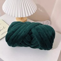 벨벳 자이언트얀 1kg 빅얀 패브릭얀 점보얀 핑거니팅 핸드 손뜨개 가방 방석 뜨개실 아이친구, 다크그린