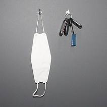 1+1초강력 네오디움 자석 후크 고리 걸이 행거 가방 다용도 마스크 현관 차키, 화이트, 블랙
