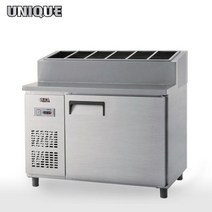 유니크 토핑냉장고 1200 UDS-12RPAR 토핑 피자 테이블 업소용 냉장고, 아날로그, 메탈, 오른쪽