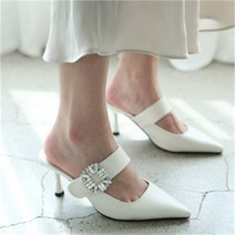 베리슈 베리슈 여성 5컬러 8cm 스퀘어 큐빅 포인트 뮬 힐 (9679275)