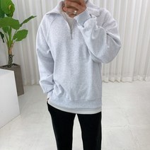 남자 봄 가을 뮤트 하이넥 반집업 아노락 스웻 셔츠 맨투맨
