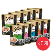 [쉬바] 고양이 습식 주식 캔 파우치 70g x 6개 세트, 상품선택:쉬바 참치와 닭고기 70gx6개 세트, 상세 설명 참조