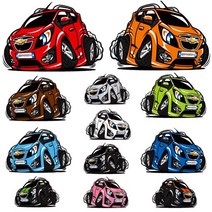 차량용스티커 스파크 차량용캐릭터 스티커세트/자동차스티커/이니셜스티커/캐리커쳐/케이원모터스, 상세설명 참조, 일반원단/벨기에브라운, 1개