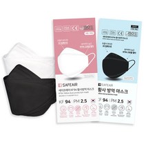 세이프에어 KF94 마스크 50매 100매 국산 일회용 숨쉬기편한 귀안아픈 화이트 블랙 대형, 1개입, 100개