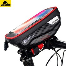 자전거가방 자전거안장가방 자전거캐링백 로드 자전거 가방 방수 인치 휴대폰 케이스 터치 스크린 백 상의 프론트 튜브 사이클링 바이크 액세서리, Red