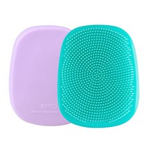 비비또 실리콘 페이셜 클렌징 브러쉬 2P, 오팔민트+라벤더