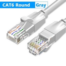 Vention이더넷 케이블 Cat6 Lan 케이블 UTP RJ45 네트워크 패치 PS pc용 10m 15m 인터넷 모뎀 라우터 Cat 6, New Round Cord -Gray_50m