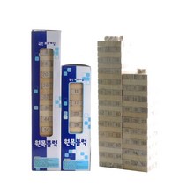 54p/72p 원목 젠가 블록 보드 퍼즐 젠거 가족게임, 54PCS
