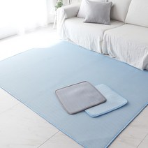 라뽐므 쏘쿨 3D 에어매쉬 여름 쿨매트+방석 2장, 아이스블루