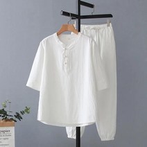 남여공용 개량한복 여름 편안한 생활한복 면마 상하 세트