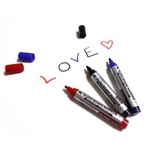 럭시글라스보드 유리칠판용 보드마카(진한 발색 생잉크)-3색(검 파 빨), 빨간색, 1개