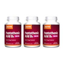 3개 포뮬러스 판토텐산 비타민 B5 500 mg 100 베지 캡슐 Jarrow, 100캡슐