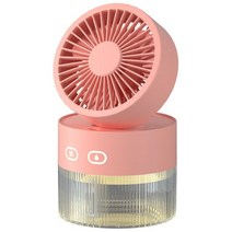 TEELINE 휴대용 Usb 충전식 에어 가습기 350ml 워터 쿨러 테이블 선풍기 야간 조명 자동차 선풍기 1500mAh, 01 Pink-Plug in