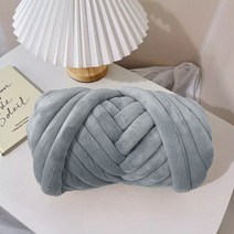 벨벳 자이언트얀 1kg 빅얀 패브릭얀 점보얀 핑거니팅 핸드 손뜨개 가방 방석 뜨개실 아이친구, 그레이