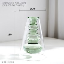 노르딕 홈 장식 투명 거품 유리 꽃병 거실 방 수경 식물 냄비 웨딩, l