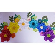 자이언트플라워 페이퍼플라워 종이꽃 포토존만들기 생일파티 이벤트꽃장식 완제품, 레인보우 플라워포토존