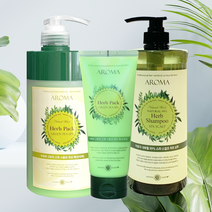 자연바람 아로마샴푸 스파 스캘프 허브 샴푸+허브팩 대1+허브팩 소1 셋트 기능성샴푸 모발보습 각질제거, 1000ml+1000ml