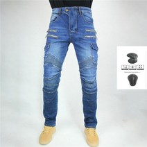 komine 새로운 오토바이 바지 moto men 39s motocross 캐주얼 라이딩 오토바이 투어링 motocycle street jeans 바지 보호 장비, 파란색 기어 b, xxxl