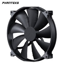 PHANTEKS-F200SP 높은 풍량 컴퓨터 케이스 팬 200mm 3 핀 조용한 냉각, 01 검정, 01 없음 RGB