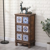 자개장 고가구 빈치지 나전칠기장 돈궤 옛날 서랍장, 차려 입다, 나무색 6-격자 B