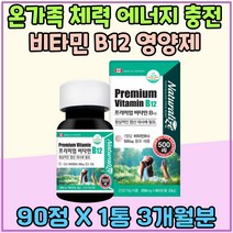 고시생 수험생 체력 에너지 충전 영양제 비타민 B12 프리미엄 Vitamin 야근 회식 육체 피로 남성 어른 남편 신랑 에너지업 피로회복 건강보조제 엽산 대사 부모님 선물 홈쇼핑